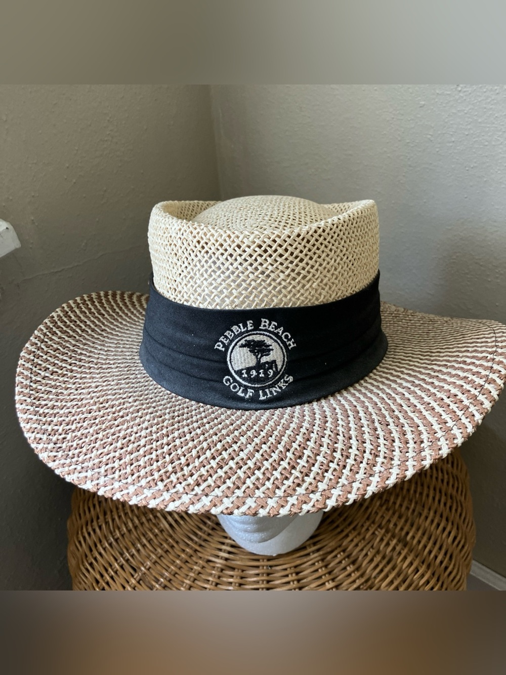 pebble beach golf straw hat Ahead fine Hats